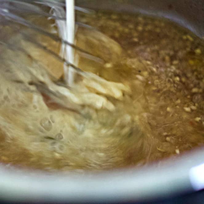 whisking rue into drippings