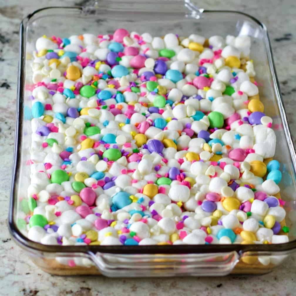 M&M cookie bars