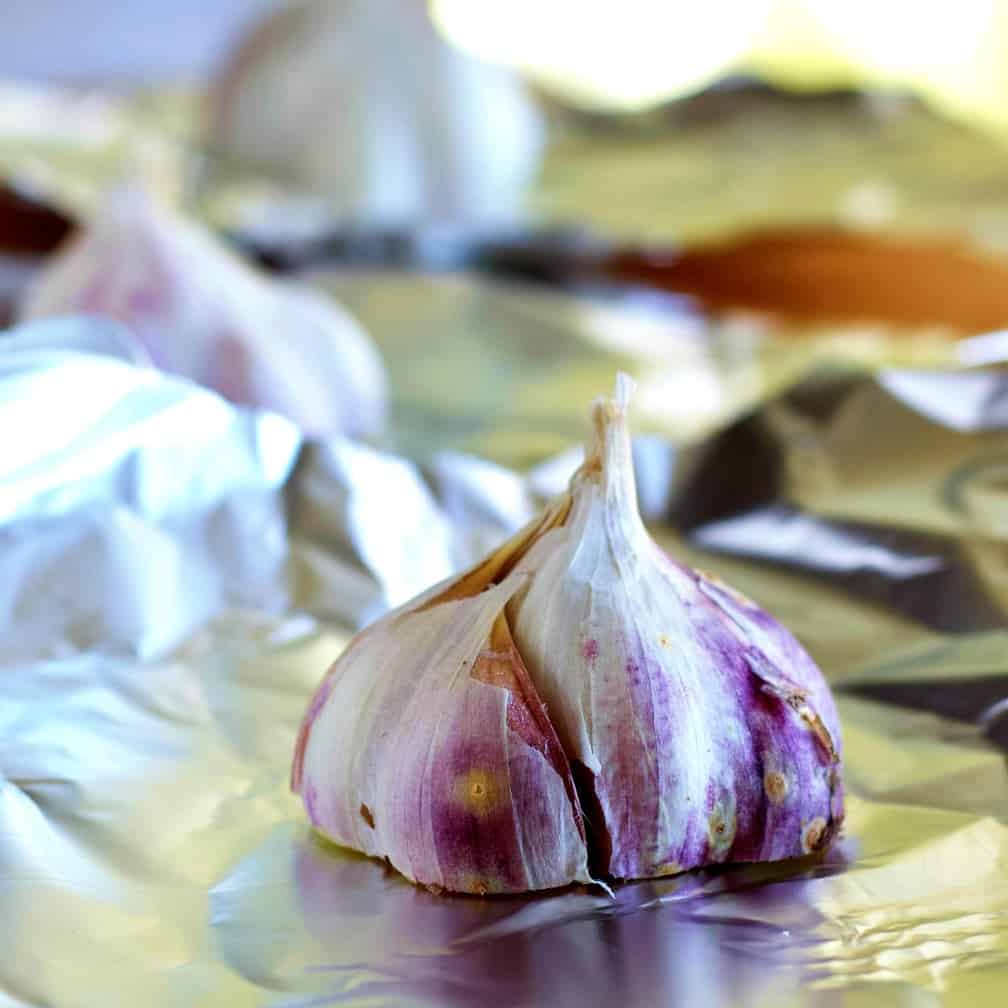 French Lavender Garlic on tinfoil
