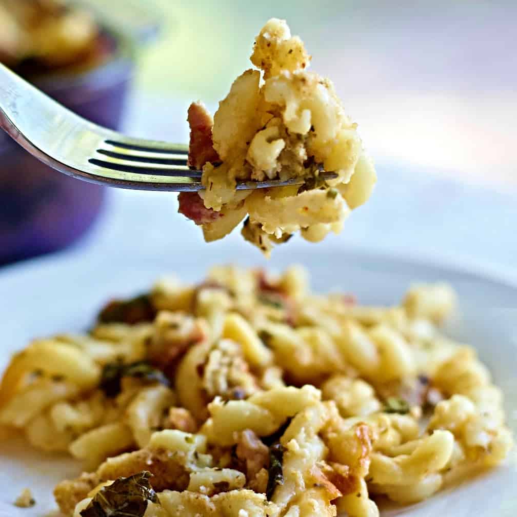 Ham and Cheese Casserole forkful.
