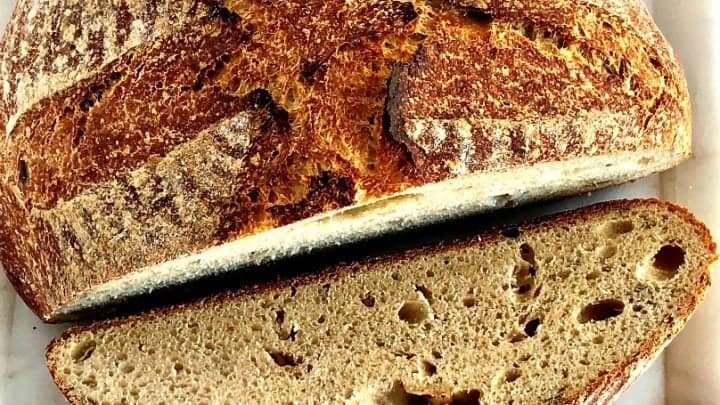 Roasted Garlic Rosemary bread cut