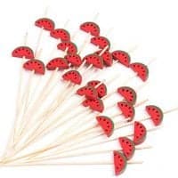 PuTwo Cocktail Picks Handmade Bamboo Toothpicks 100pcs 4.7&rdquo; in Watermelon Decor