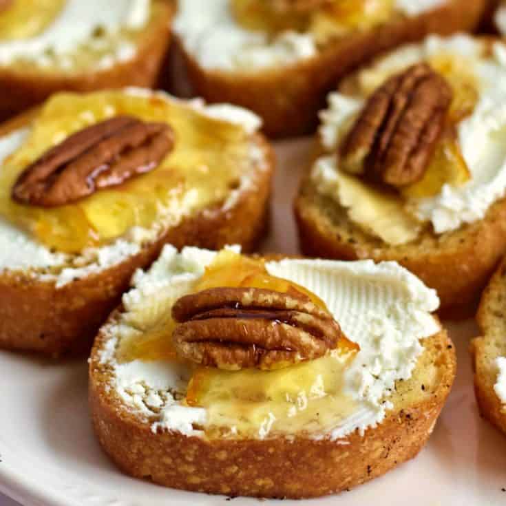 Goat Cheese Crostini with marmalade