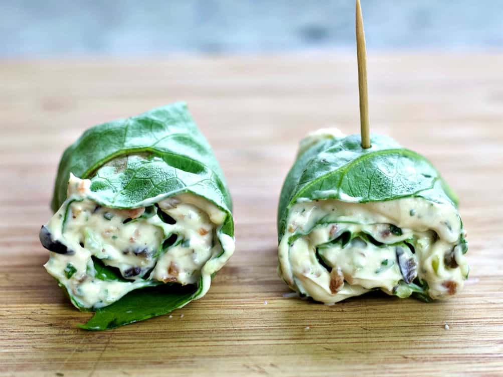 Lettuce wraps with cream cheese filling