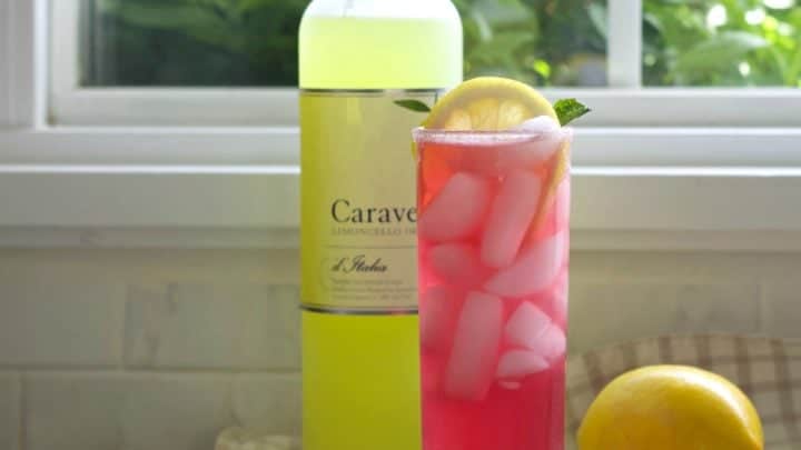 Pink Lemonade vodka cocktail with limoncello