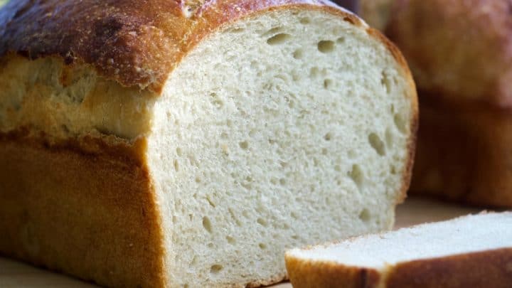 Soft Sourdough bread as a loaf-Cut