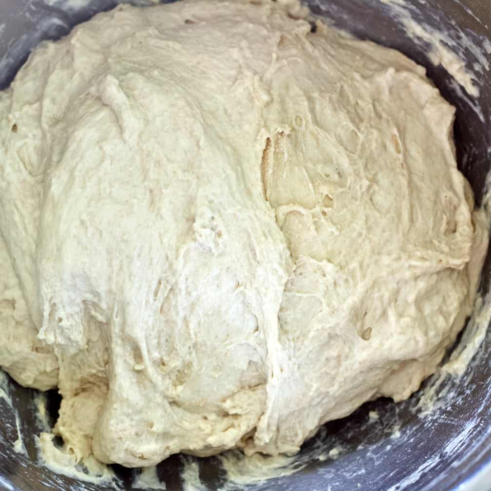 What Is Dough Structure in Sourdough? 8 begin stretch and folds-sourdough sandwich bread