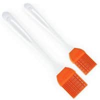 M KITCHEN WORLD Silicone Basting | BBQ | Pastry | Oil Brush (Orange) | Turkey Baster | Barbecue Utensil use for Grilling & Marinating - Desserts Baking | Set of 2 with 2 Recipe Electronic Books