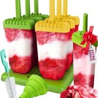 Lebice Popsicle Molds Set - BPA Free - 6 Ice Pop Makers + 1 Extra Mold + Silicone Funnel + Cleaning Brush + Recipes E-book