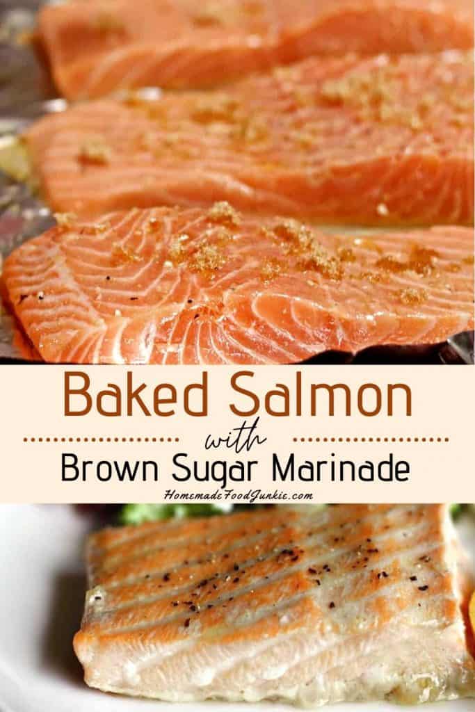 Baked Salmon with brown sugar marinade-pin image