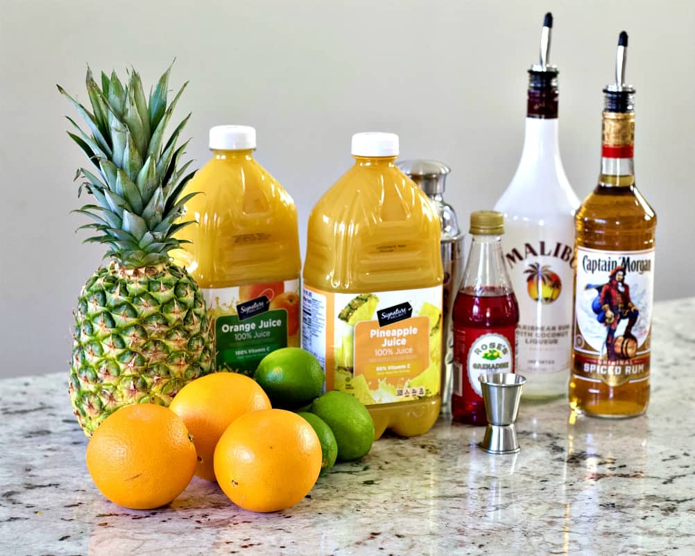 Ingredients for the Island Mai tai