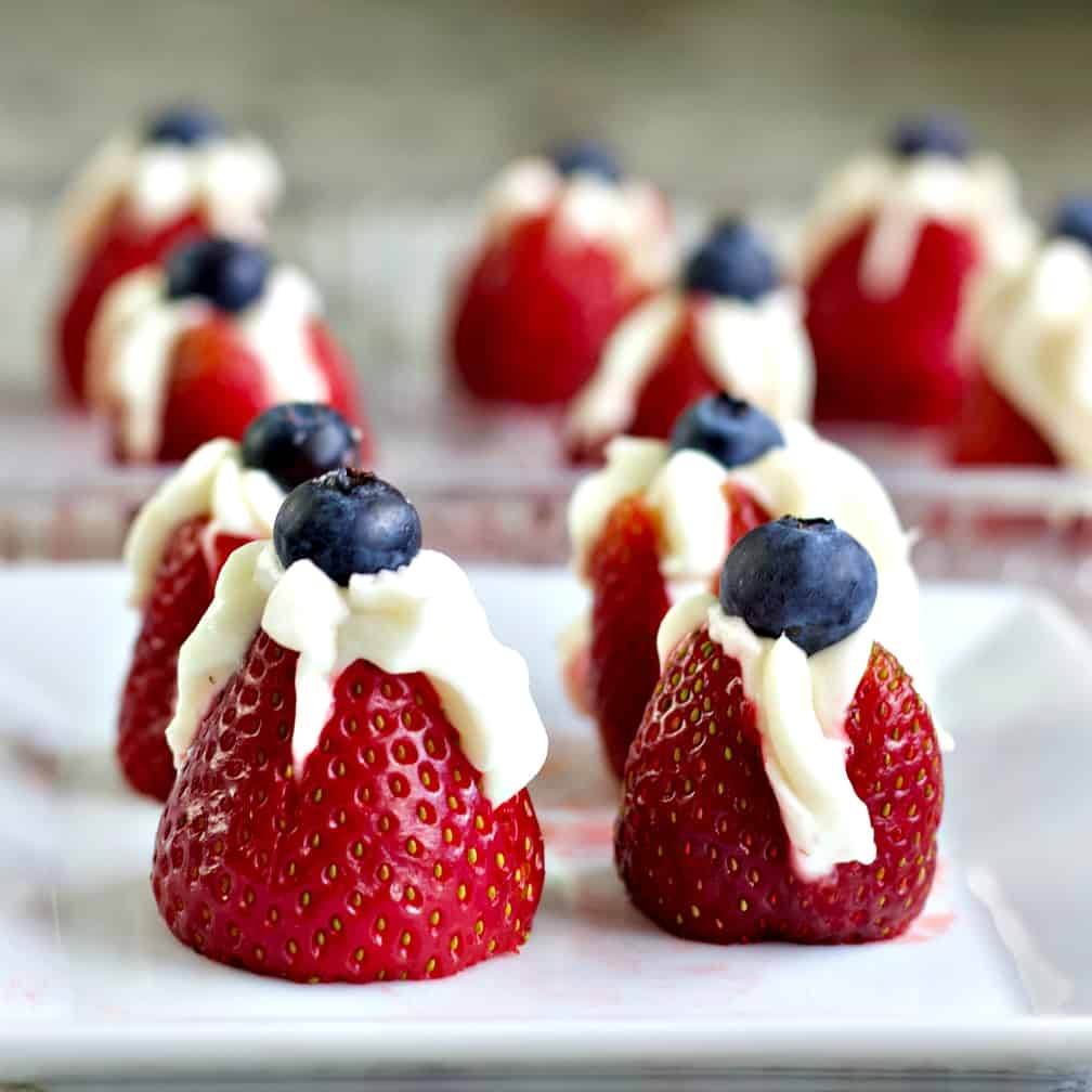 Strawberry Cheesecake Bites ready to serve.