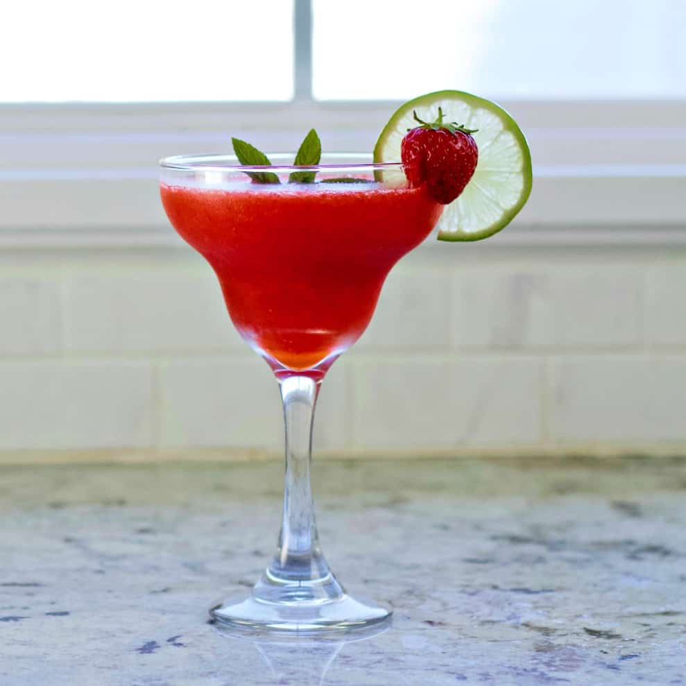 Strawberry Daiquiri Recipe with Malibu Coconut Rum 7 The Frozen Strawberry Daiquiri with Malibu Coconut Rum. A Delicious and refreshing summer cocktail.