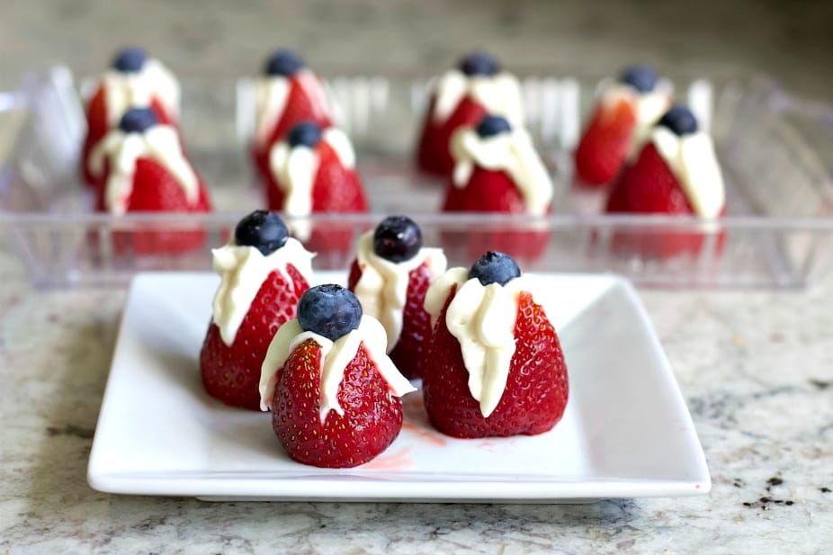 strawberry bites on trays