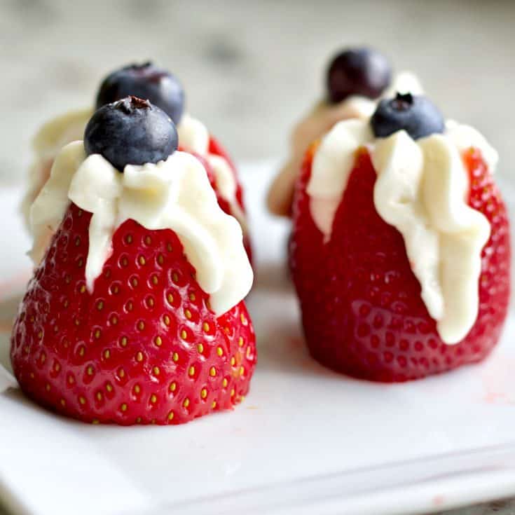 strawberry bites with cream cheese