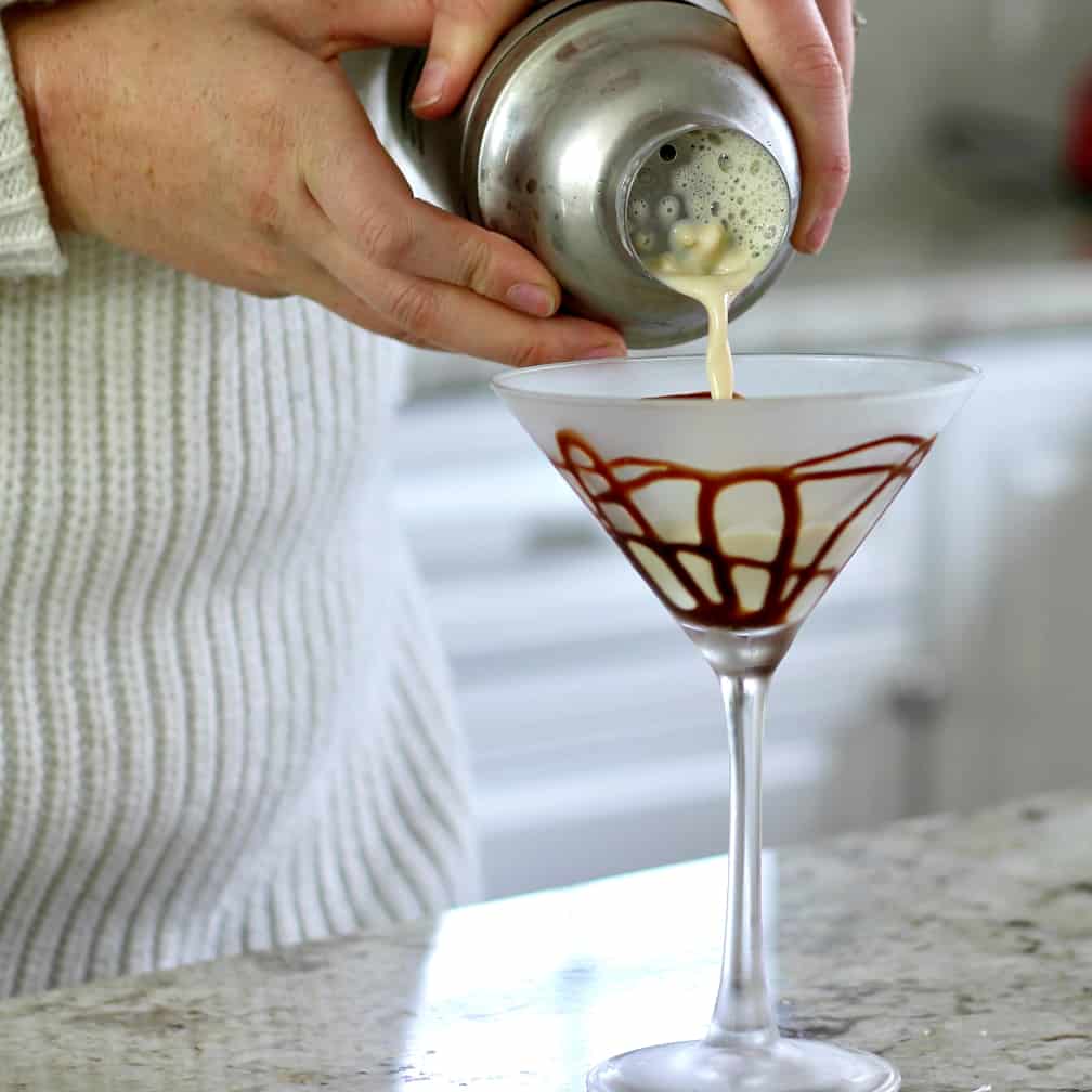 Pouring a coffee cocktail