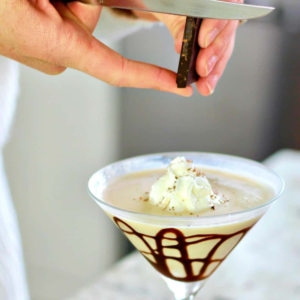 Shaving the chocolate
