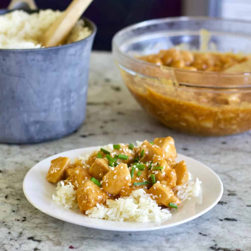 Orange chicken dinner