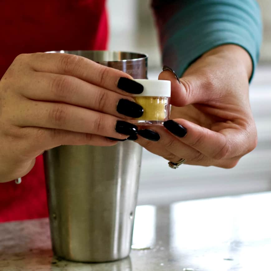adding edible glitter