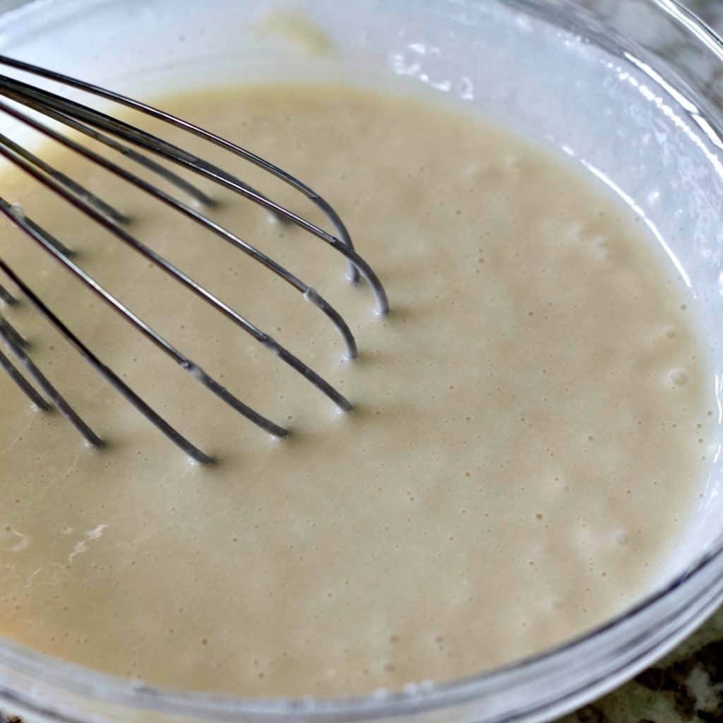 Mix the batter with a whisk