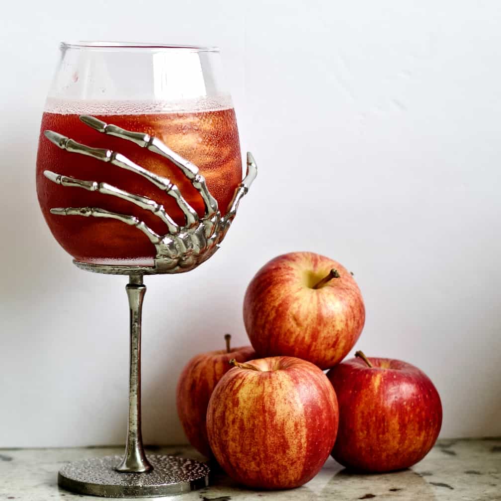 Poison apple cocktail with apples