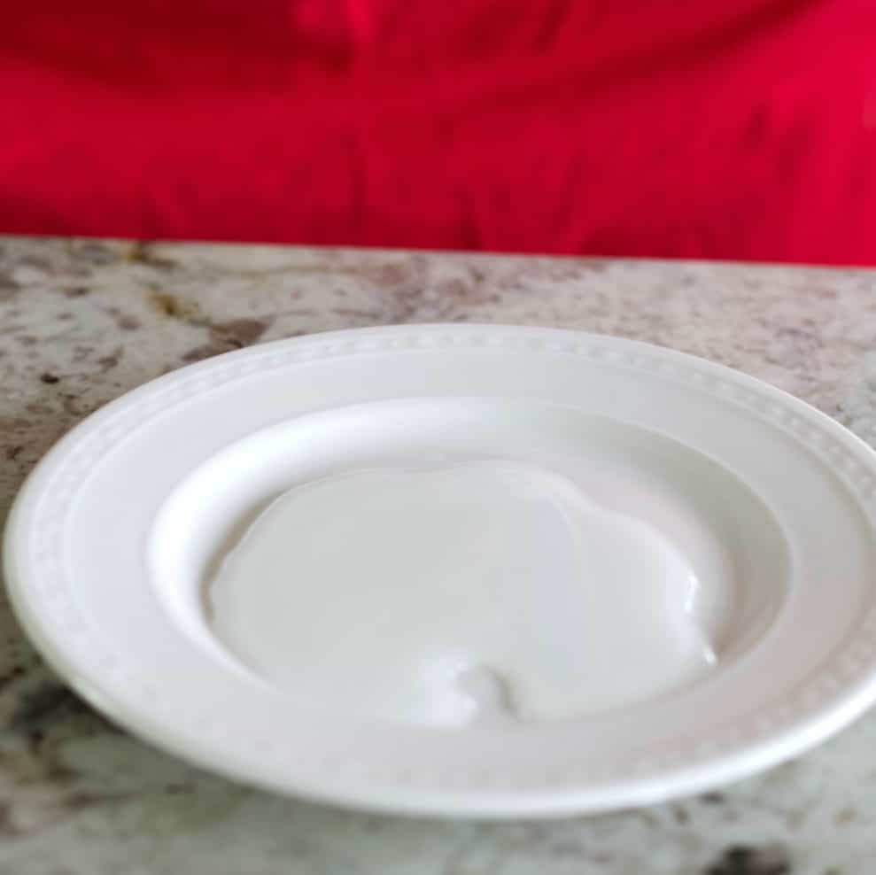 simple syrup on a plate