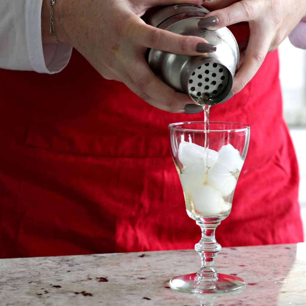 Pour the alcohol