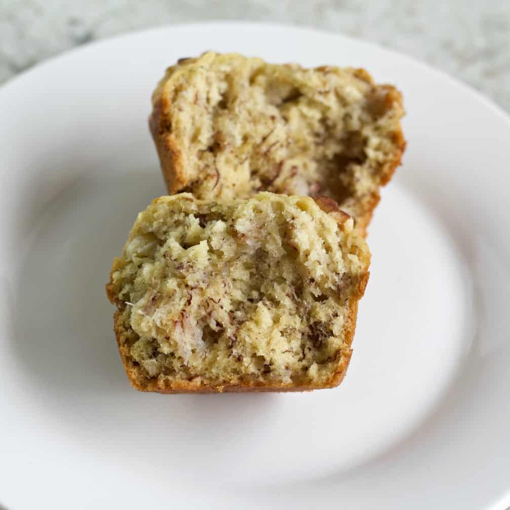 Opened Banana Nut muffin