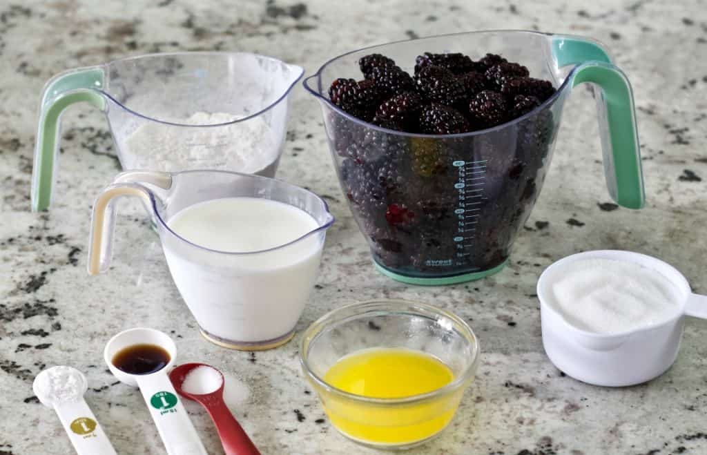 Ingredients for blackberry cobbler
