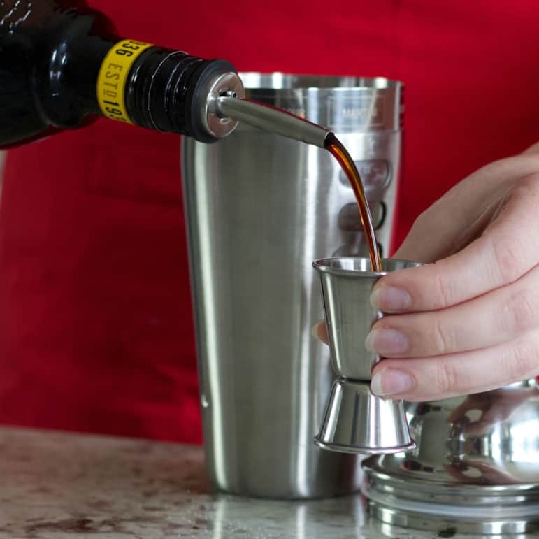 Measure and pour in the kahlua