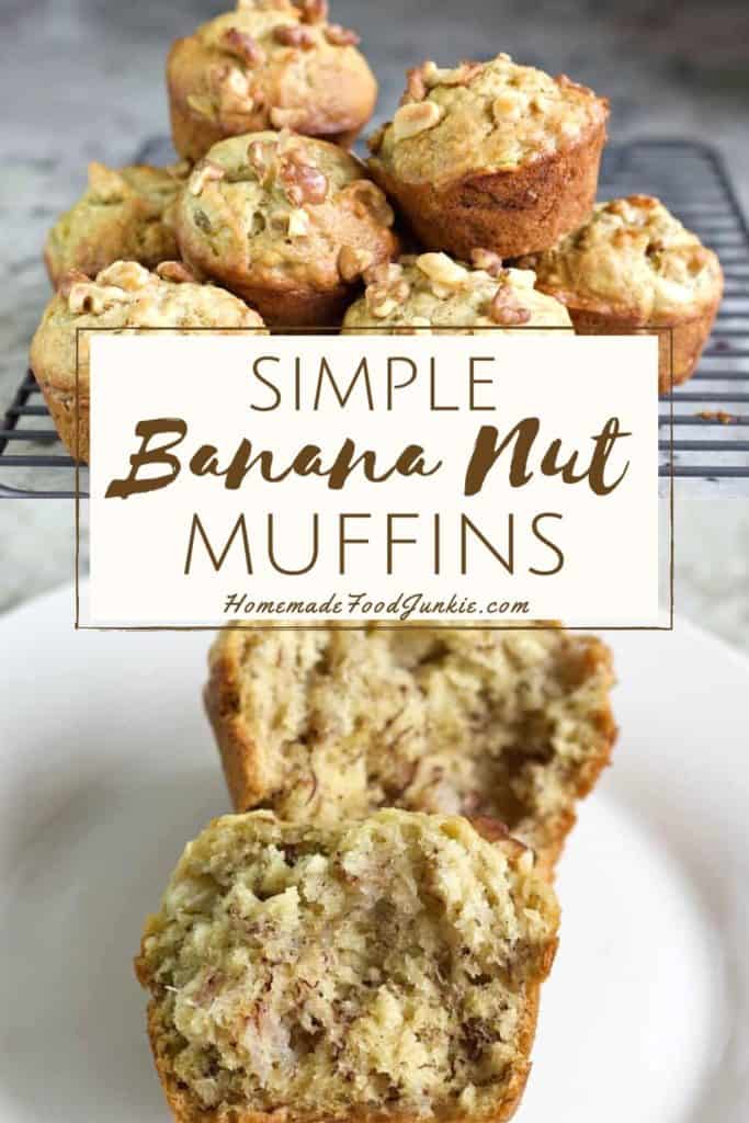simple banana nut muffins-pin image
