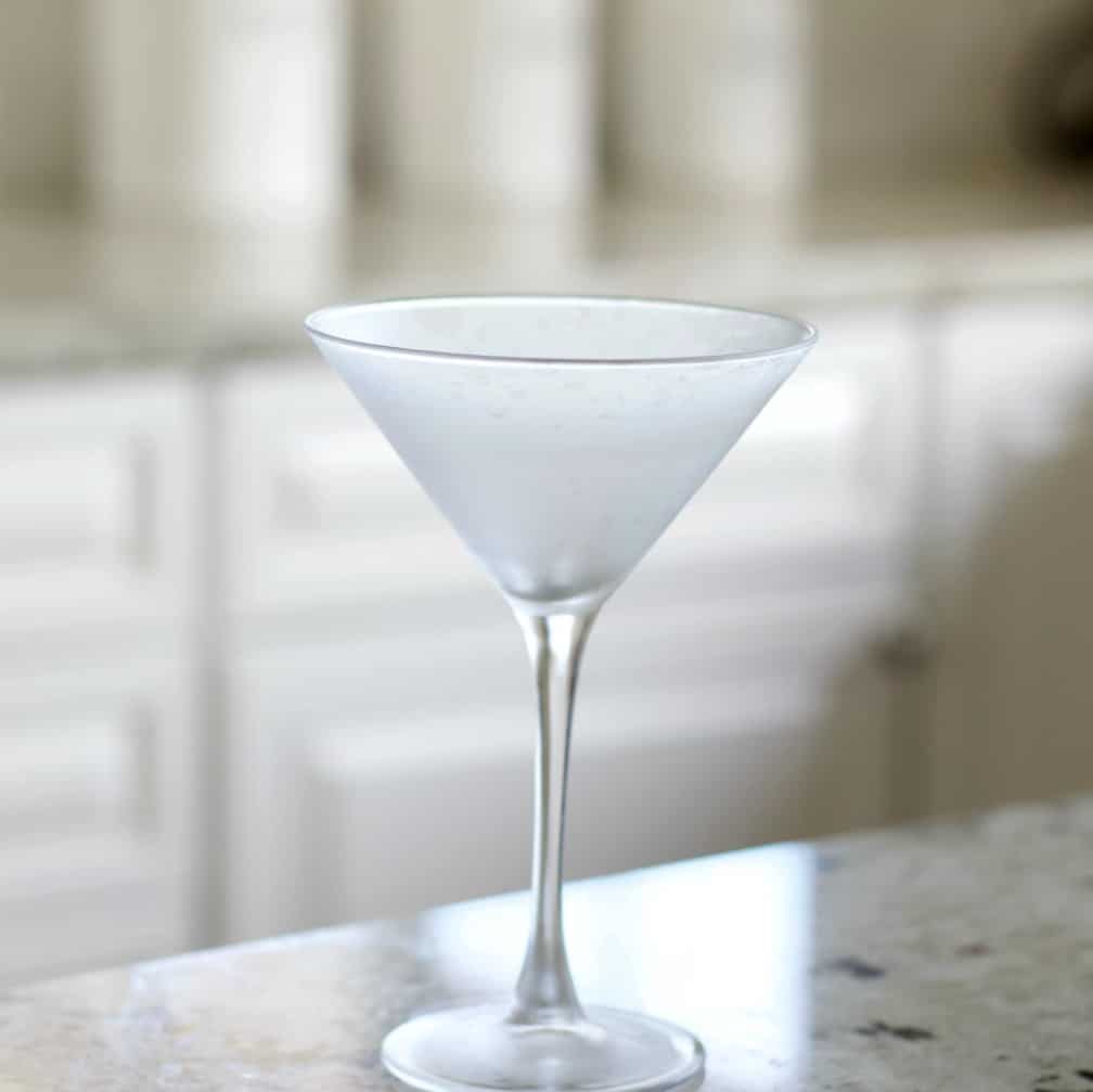 a chilled martini glass