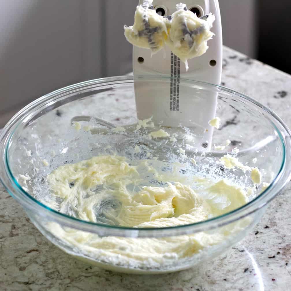 creamed cream cheese and sugar