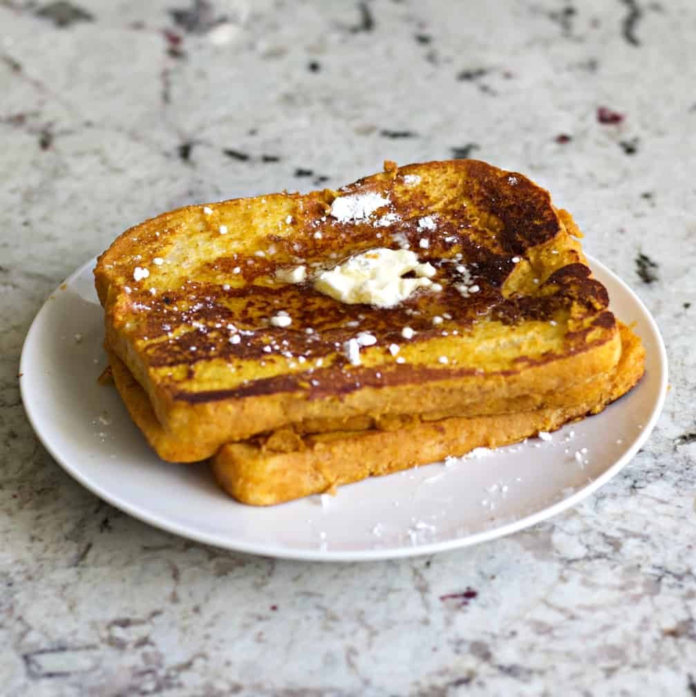 a stack of pumpkin french toast