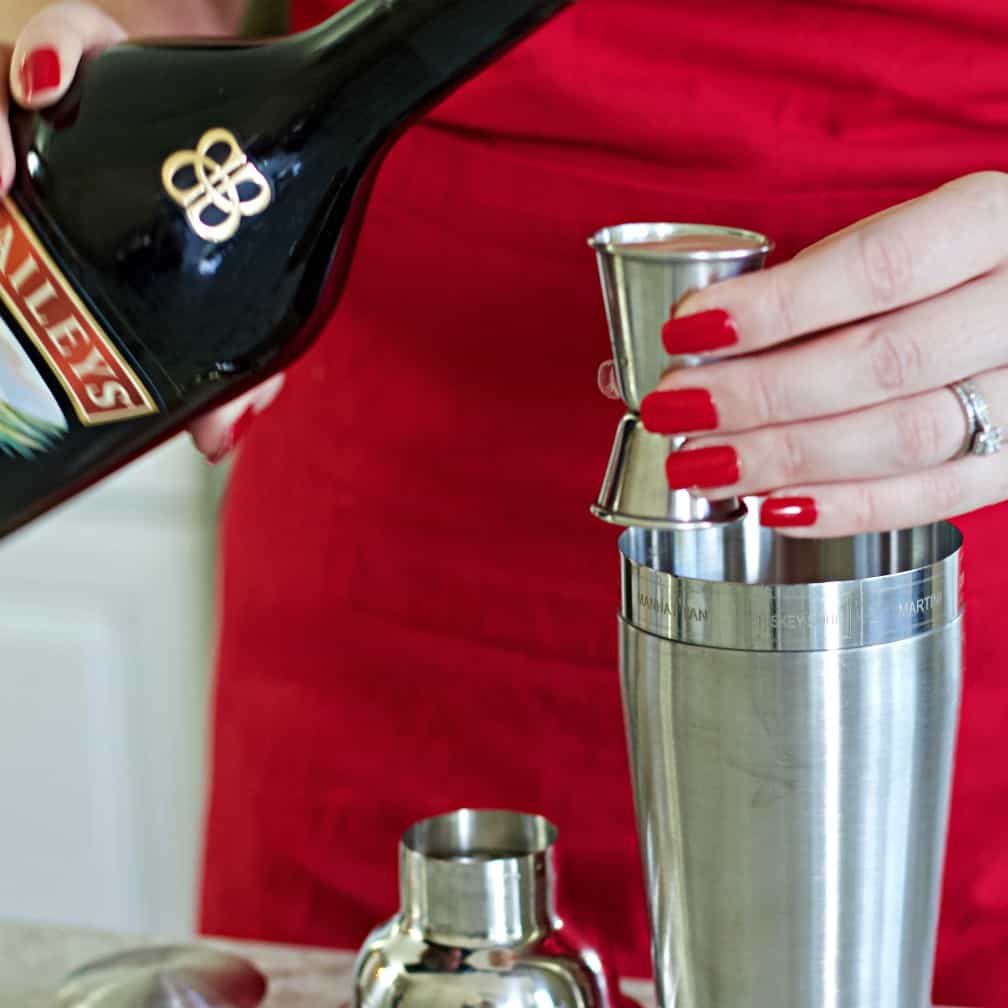 pouring Baileys Irish Cream