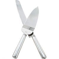 Fashion Craft 2525 silver Simple elegance classic stainless steel cake knife set, One Size
