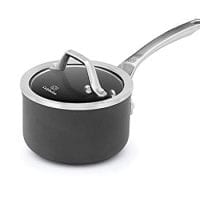 Calphalon Signature 1 Quart Sauce Pan|Hard Anodized Nonstick Pot with Lid, Black