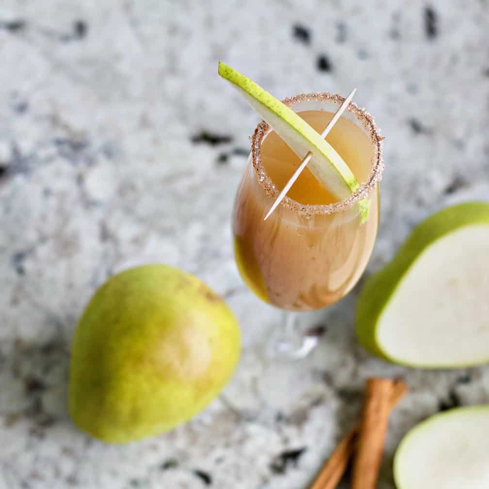 cinnamon pear mimosa top view