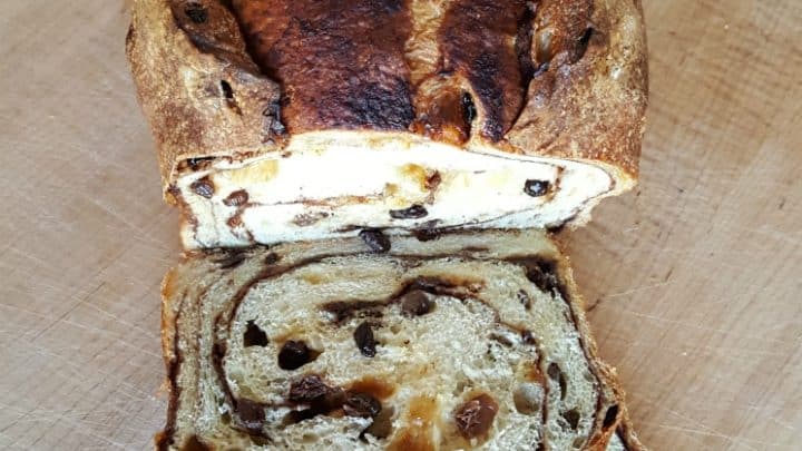 Sliced cinnamon raisin bread