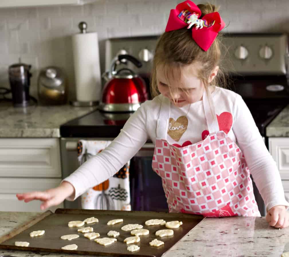 pie dough cut outs on baking sheet