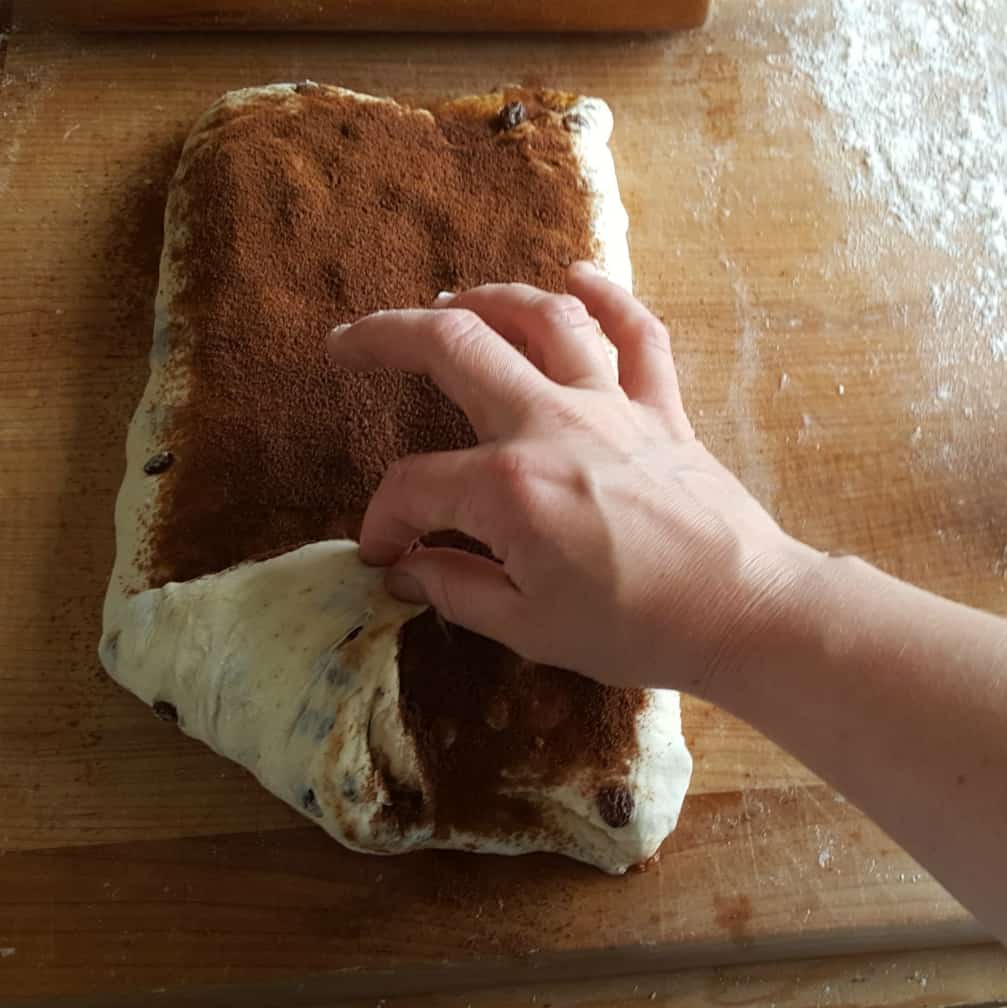 fold front corners to center. Cinnamon raisin bread