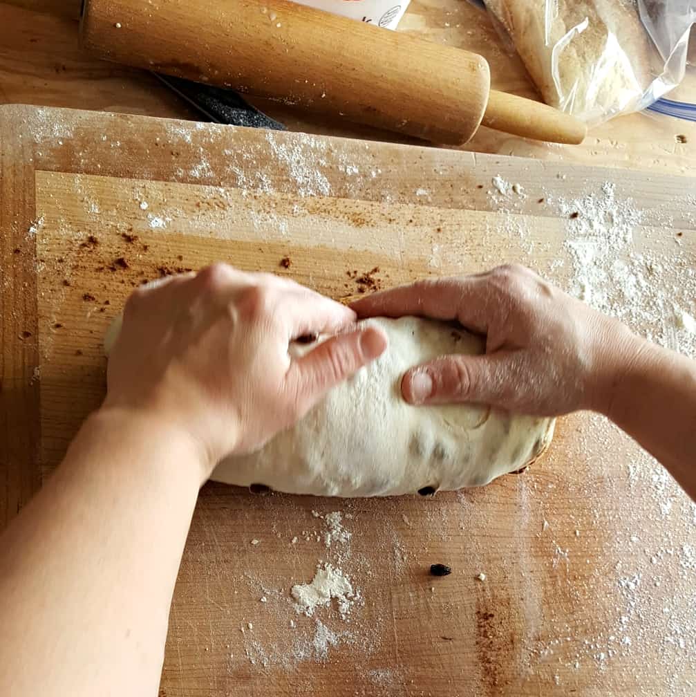 Rolled cinnamon raisin loaf