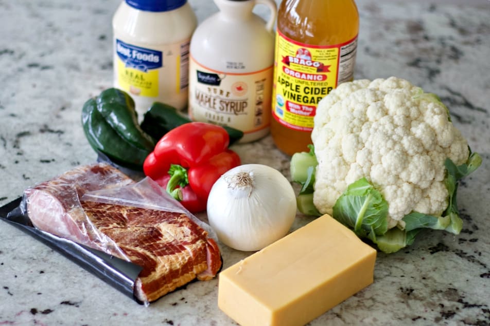 Ingredients for cauliflower salad recipe