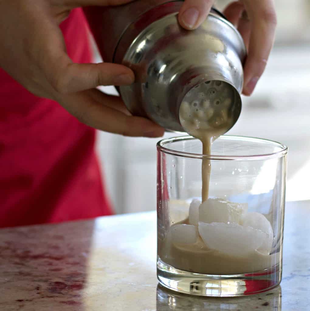 Pour the buttered toffee cocktail