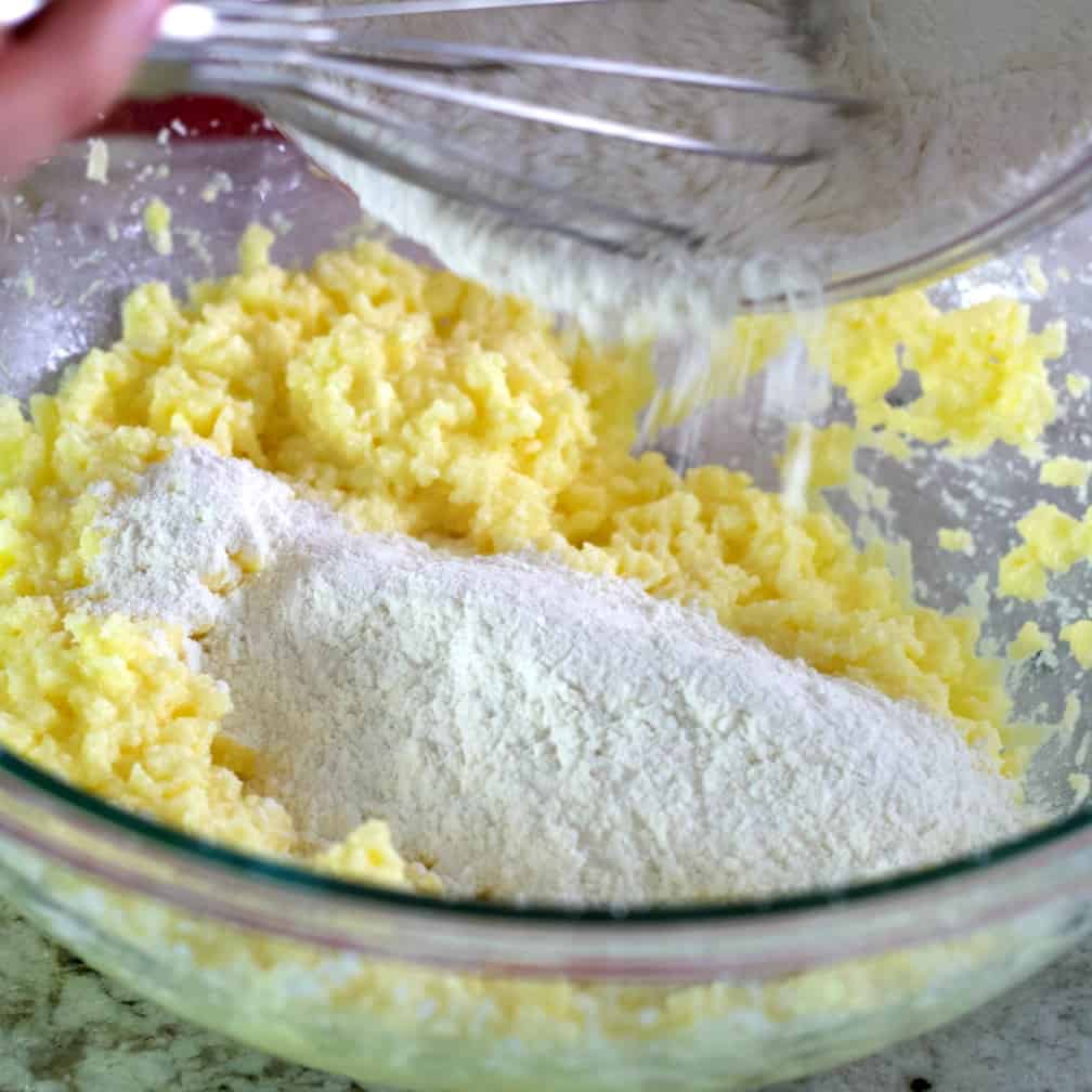 adding dry ingredients