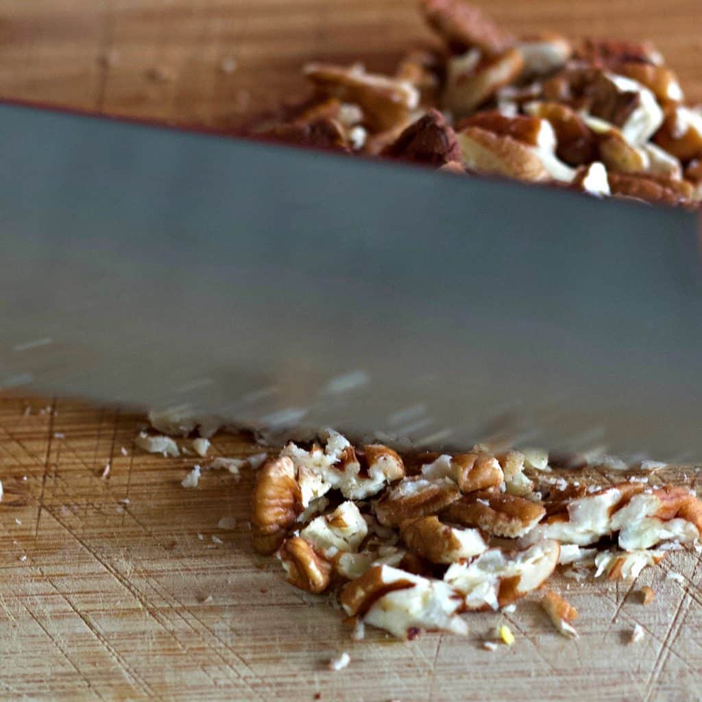 chopping walnuts