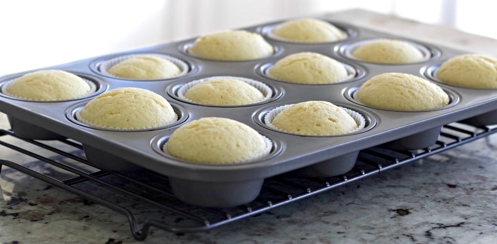 cooling vanilla cupcakes