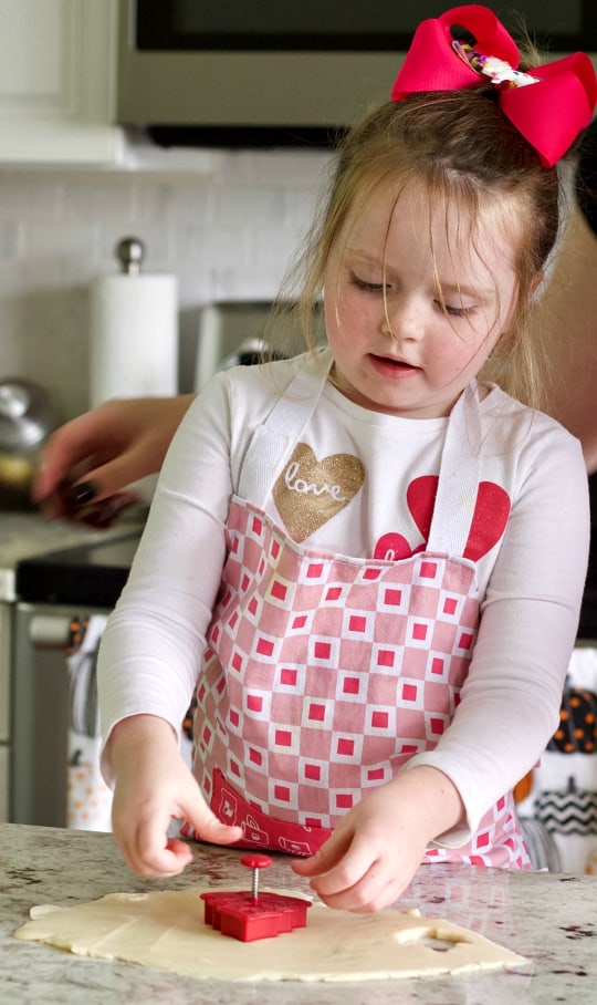 Cutting out pie stamps
