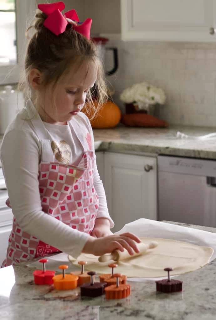 Ellie Rolling dough with her small rolling pin