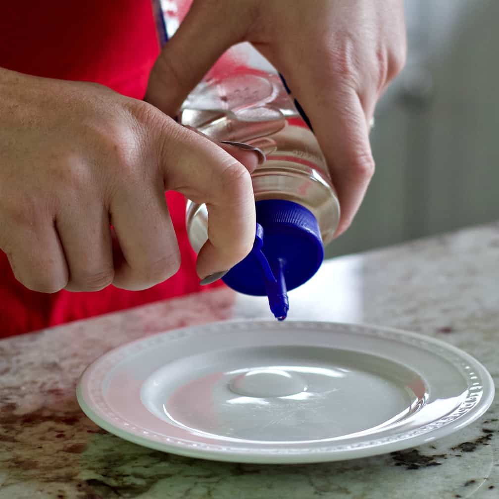 simple syrup on plate